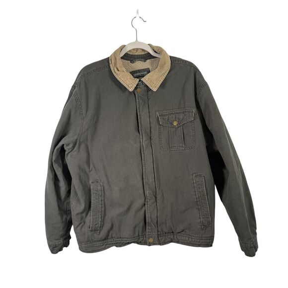 Saddlebred Chore Barn Coat Canvas Jacket Fleece Lined Corduroy Collar Mens XL - Picture 1 of 9